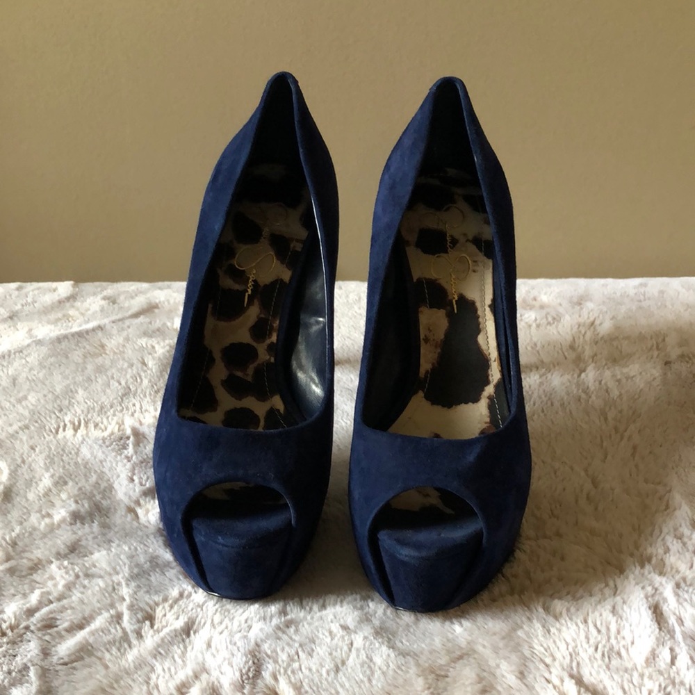 Jessica Simpson Suede Peep toe platform